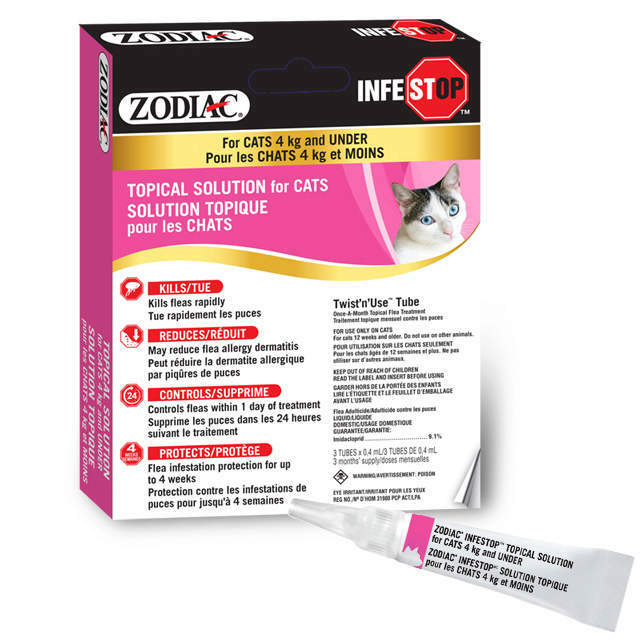 ZODIAC INFESTOP FOR CATS UNDER 4KG