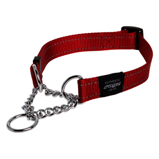 Rogz Half-Check Collar - Red X-Large