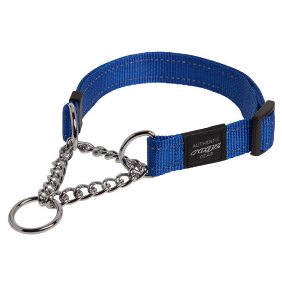 Rogz Half-Check Collar - Blue Large