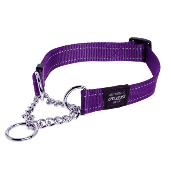 Rogz Half-Check Collar - Purple Large