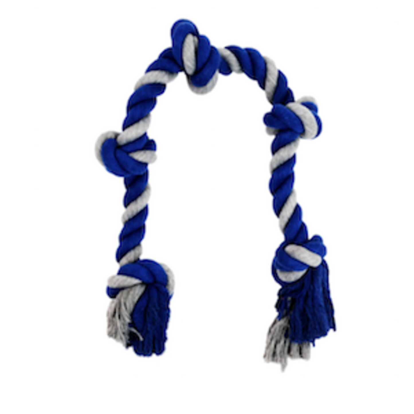 Bud'z Rope Toy - 5 Knot Grey/Blue 35.5"