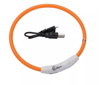 USB LIGHT-UP NECK RING - FITS UP TO 24" - ORANGE