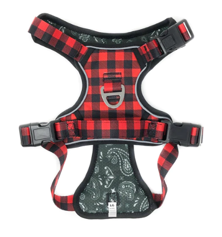 BCuddly Control Harness - Red Plaid Large