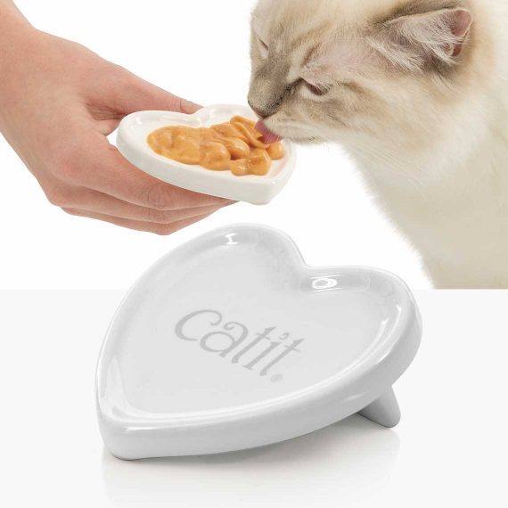 Catit Creamy Ceramic Heart Dish