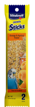 Vitakraft Parakeet Treat Sticks - Orange/Apricot 2pk