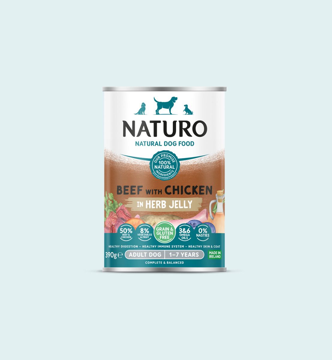 Naturo Dog Beef with Chicken & Vegetables Grain Free 390g