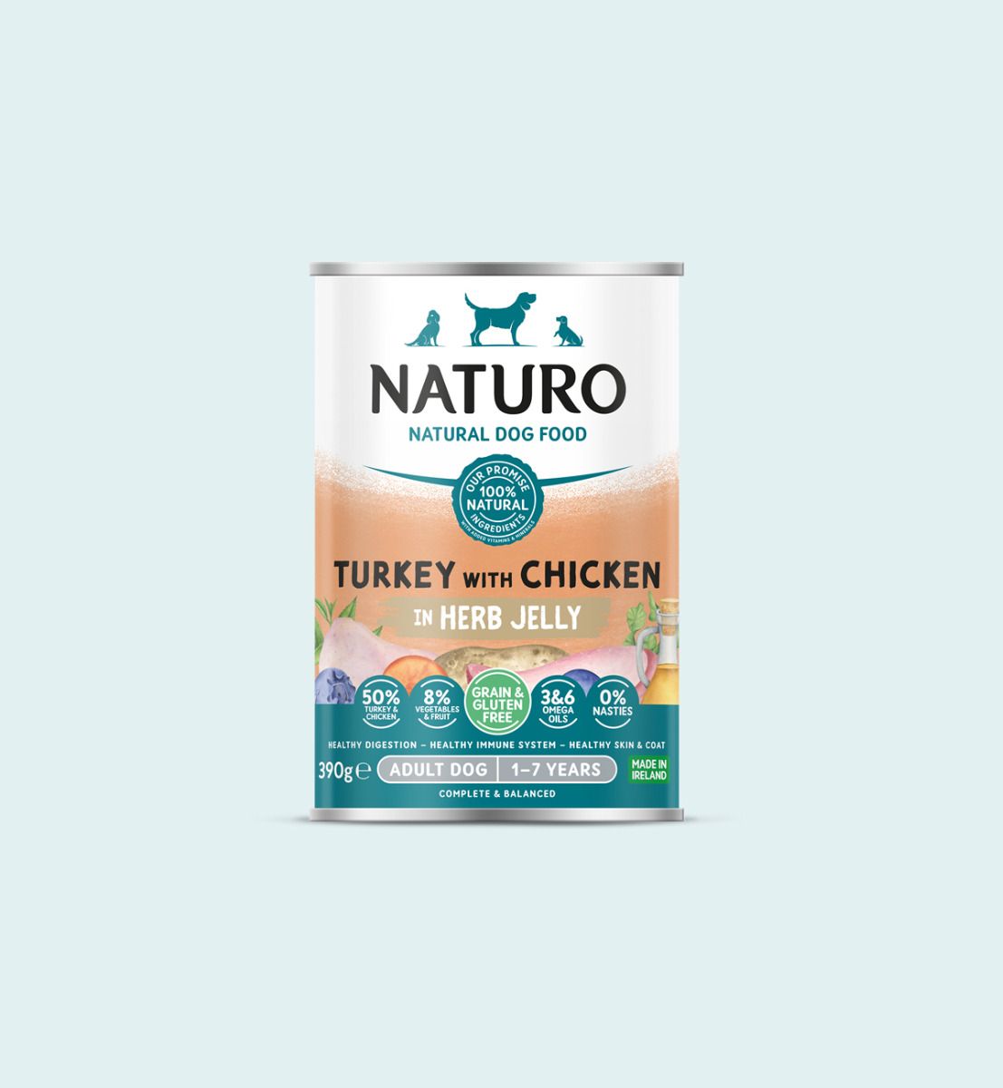 Naturo Dog Turkey with Chicken & Vegetables Grain Free 390g