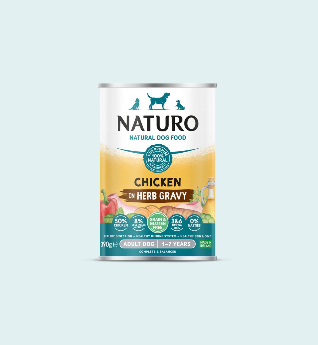 Naturo Dog Chicken with Fruit & Vegetables Grain Free 390g