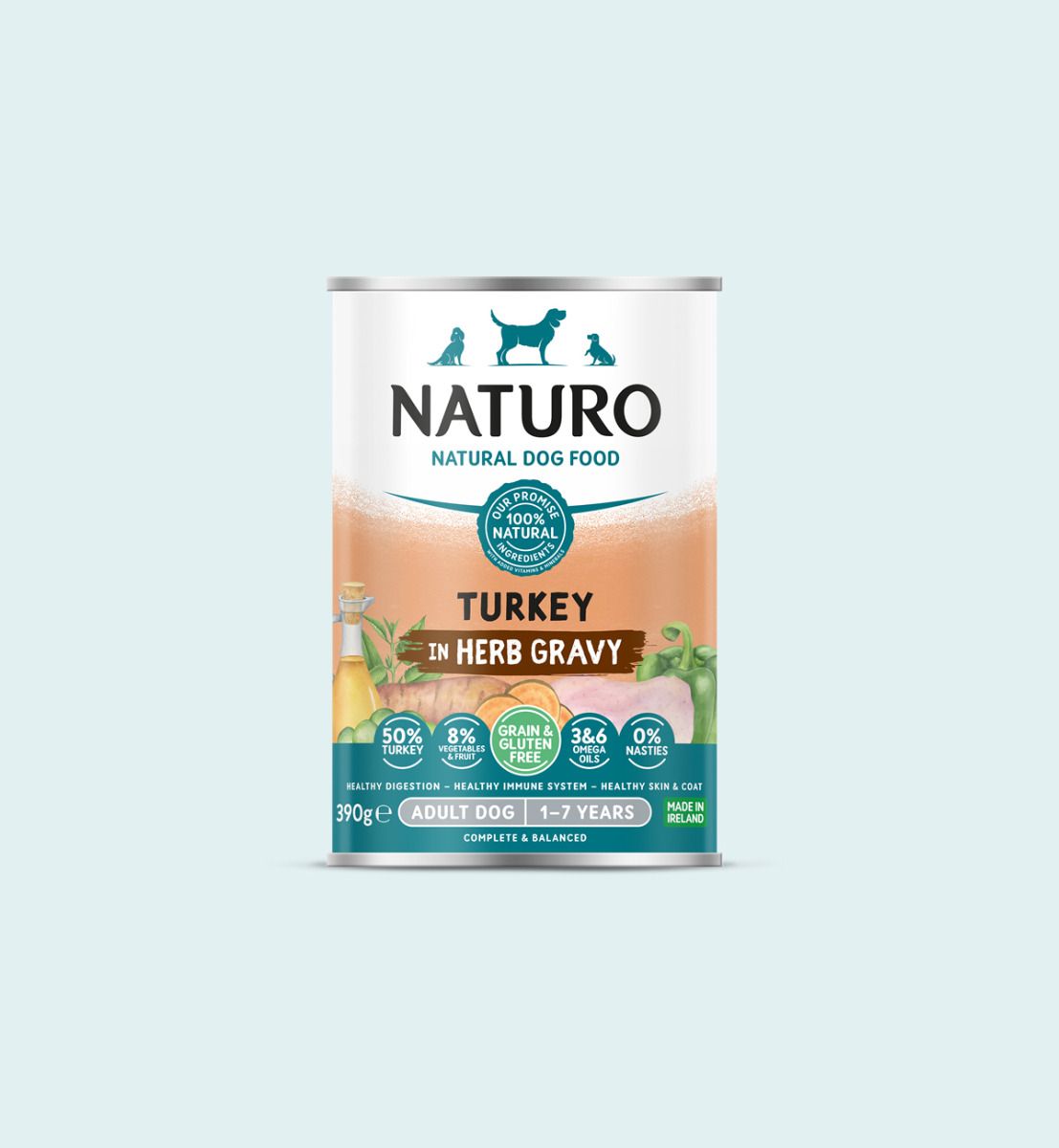 Naturo Dog Turkey with Fruit & Vegetables Grain Free 390g