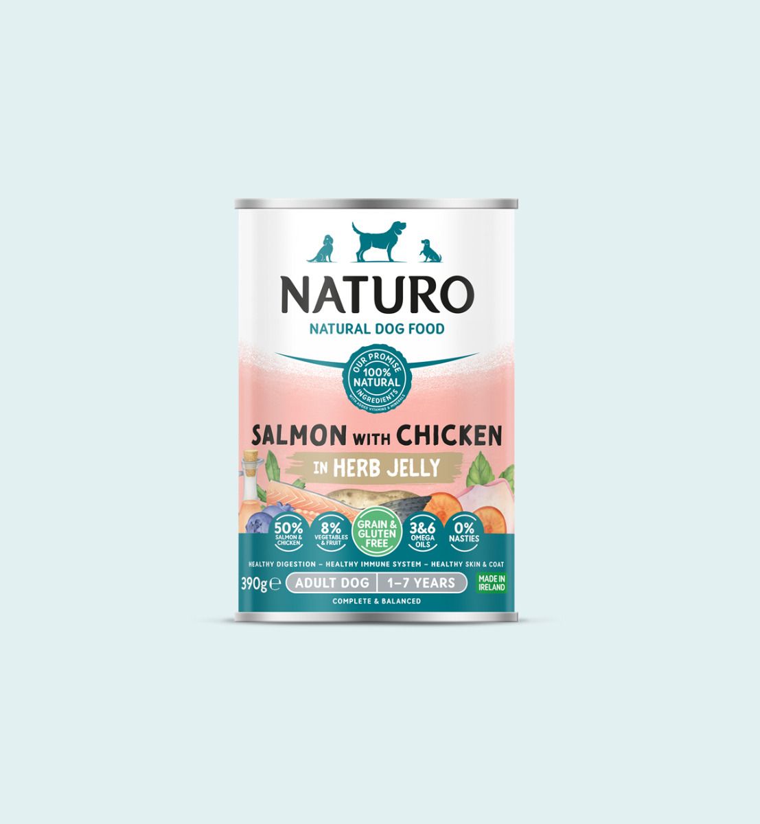 Naturo Dog Salmon with Chicken & Vegetables Grain Free 390g