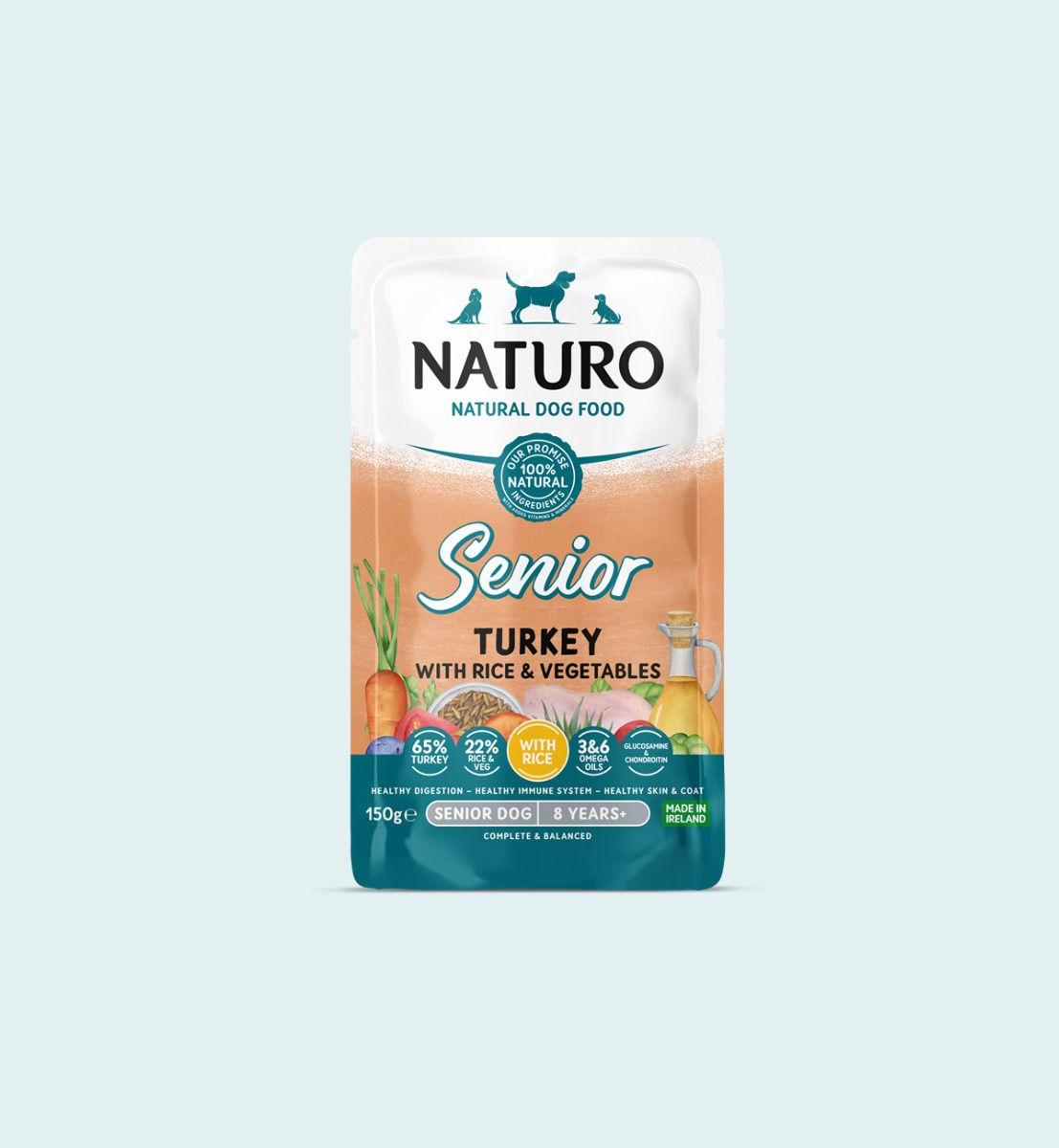 Naturo Dog Mini Senior Turkey with Rice & Vegetables 150g