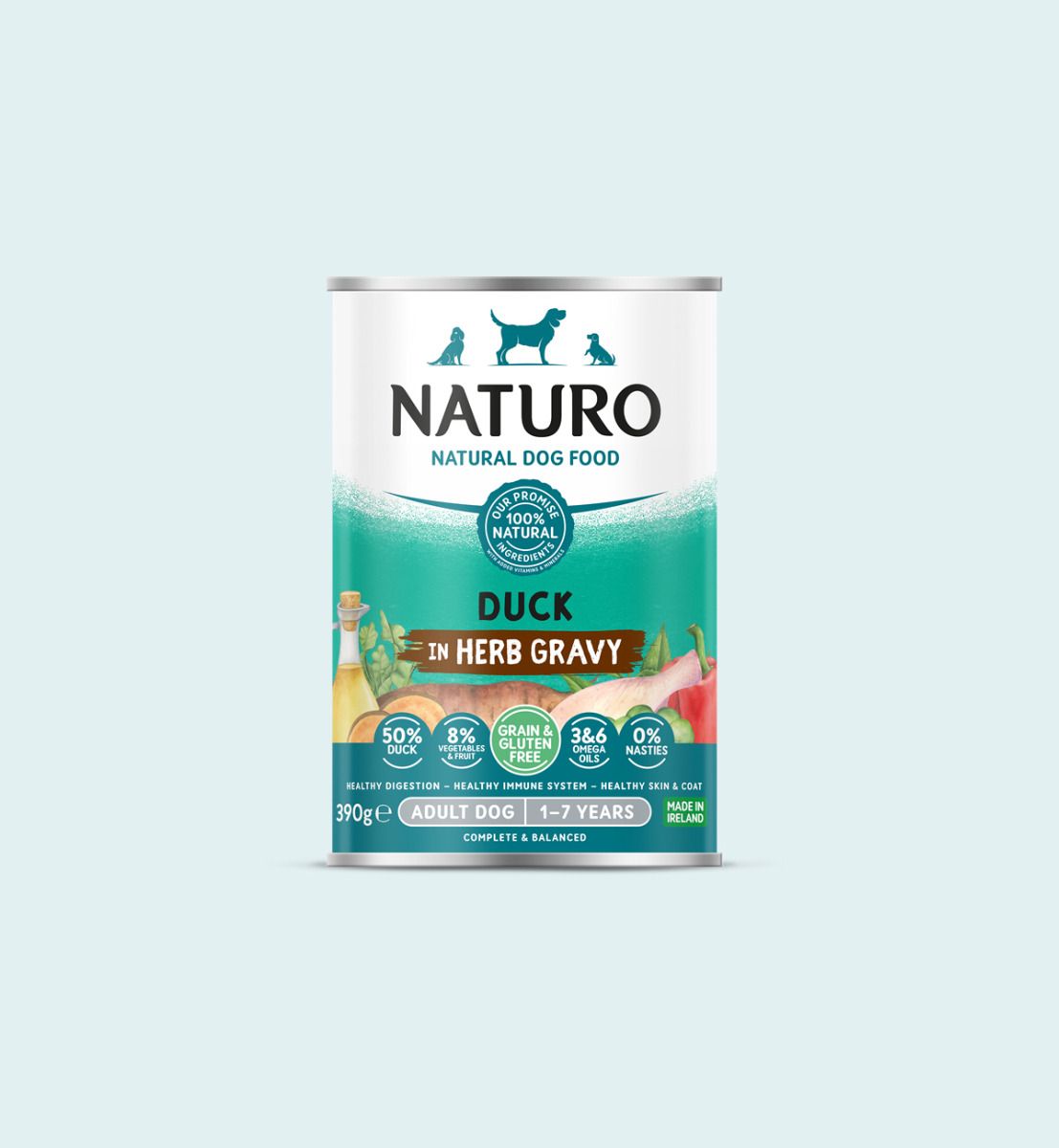 Naturo Dog Duck with Fruit & Vegetables Grain Free 390g