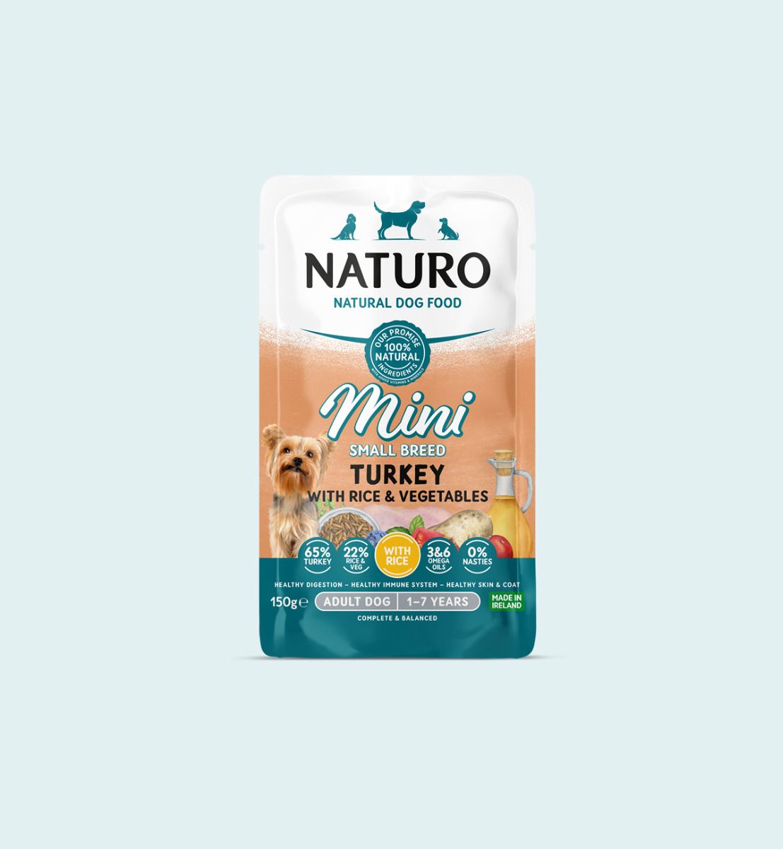 Naturo Dog Mini Turkey with Rice & Vegetables 150g