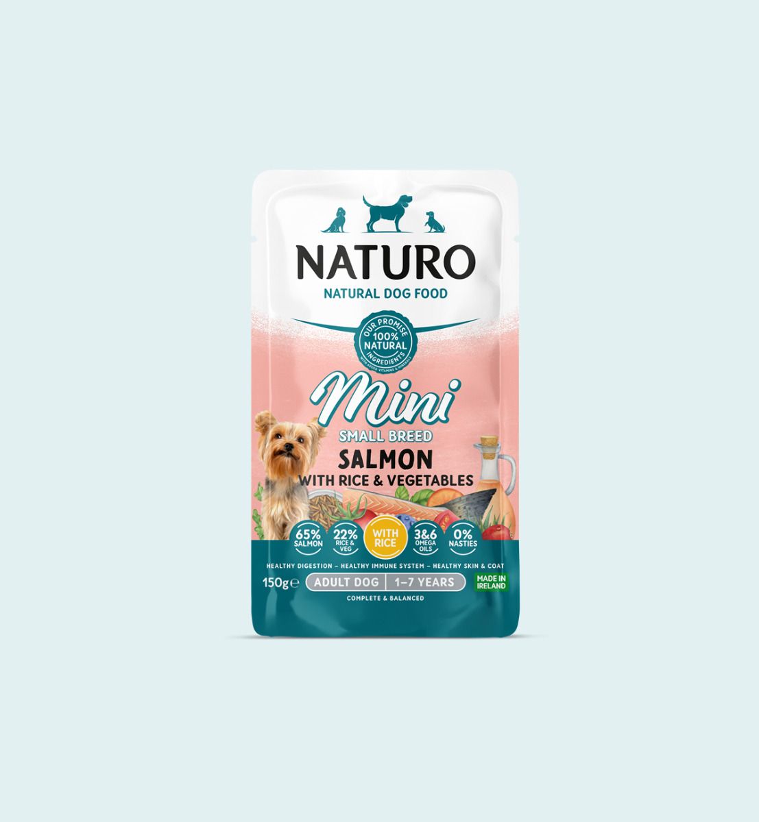 Naturo Dog Mini Salmon with Rice & Vegetables 150g