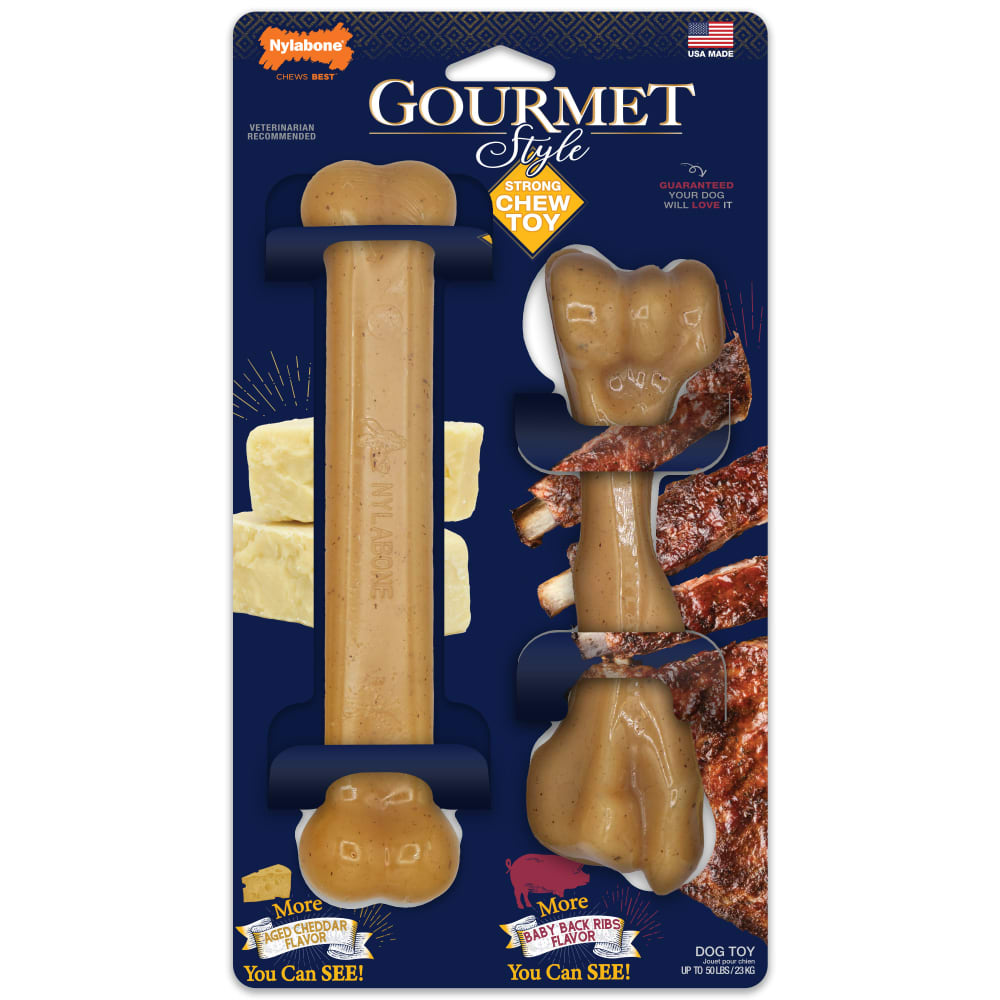 Nylabone Gourmet 2pk - Cheese/Ribs Giant