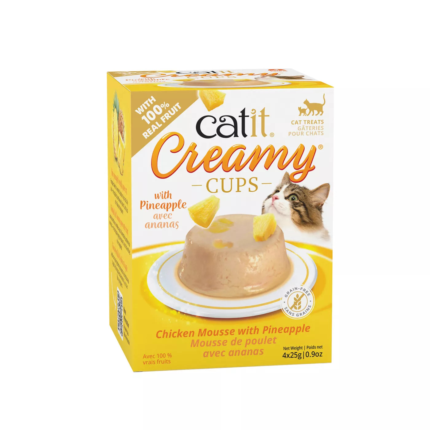 Catit Creamy Cups - Chicken Mousse with Pineapple 4 x 25g
