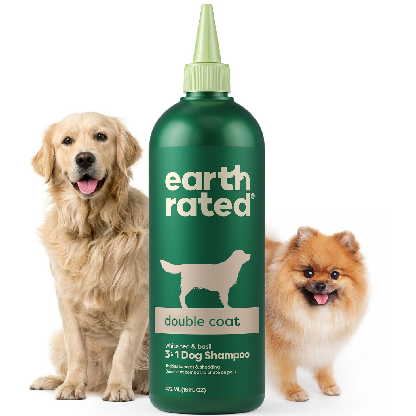Earth Rated White Tea & Basil Double Coat Dog Shampoo 472 ml