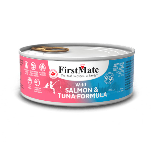 FirstMate Grain Free 50-50 Blend Cat Can Salmon and Tuna 156g