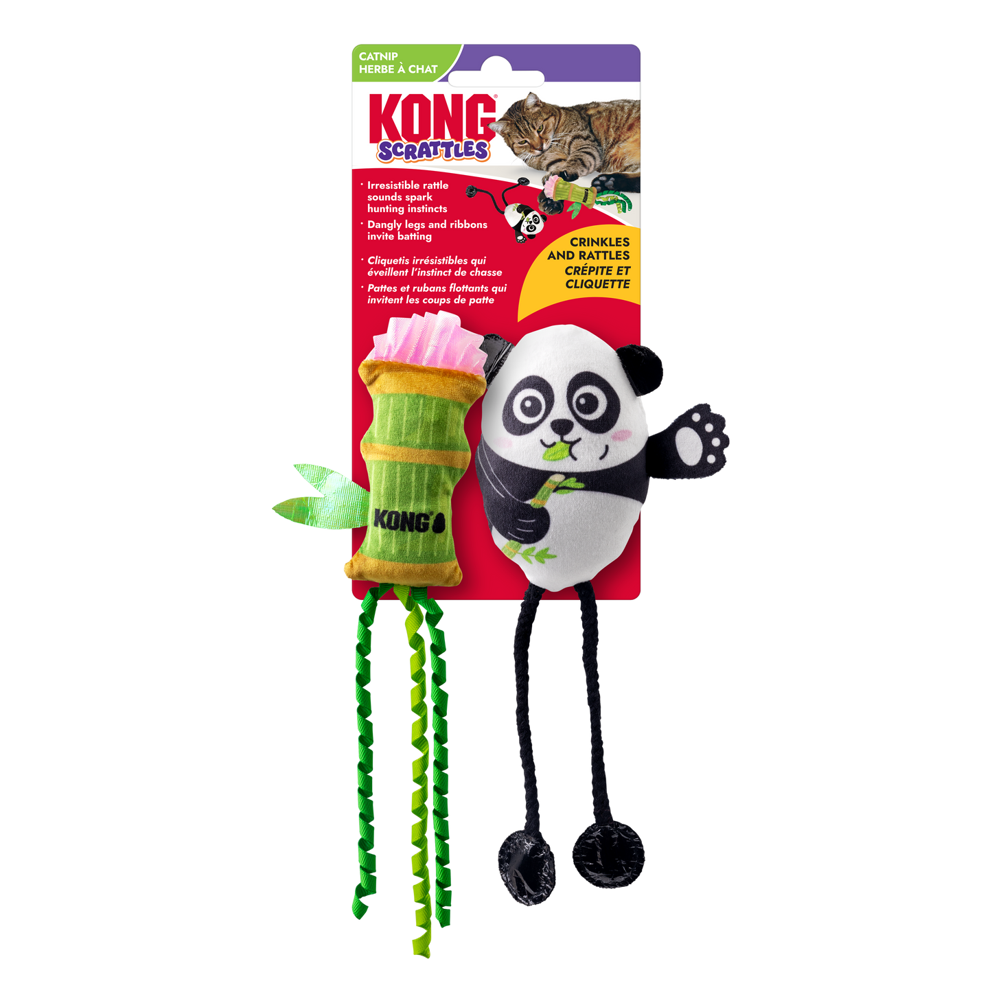 Kong For Cats Scrattles Panda 2 Pack