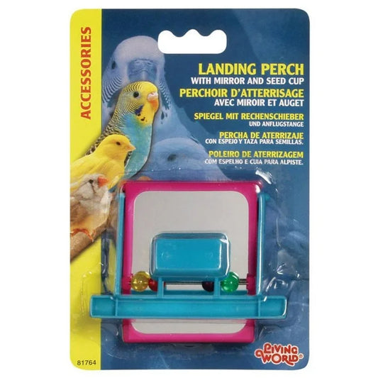 Living World Landing Perch Feeder with Mirror