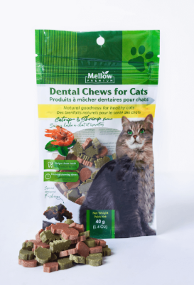 Mellow Premium Cat Dental Chews Catnip & Shrimp 40g