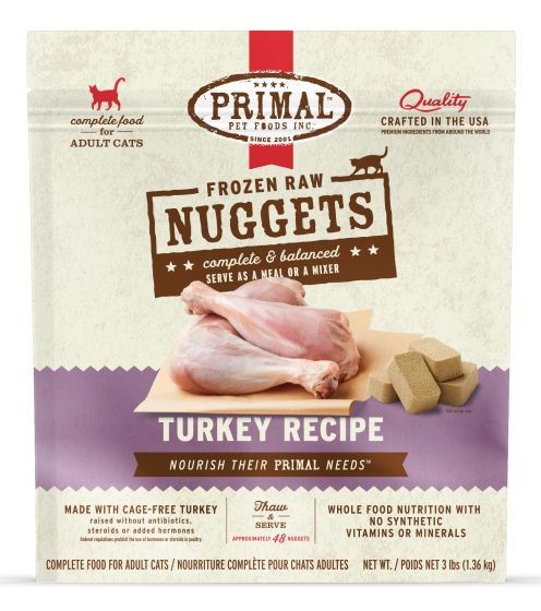Primal for Cats - Turkey Nuggets 4lb