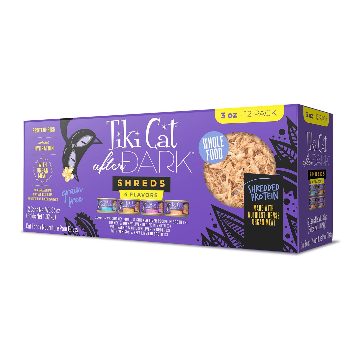 Tiki Cat After Dark Shreds 4 Flavour Variety Pack - 12 x 3 oz