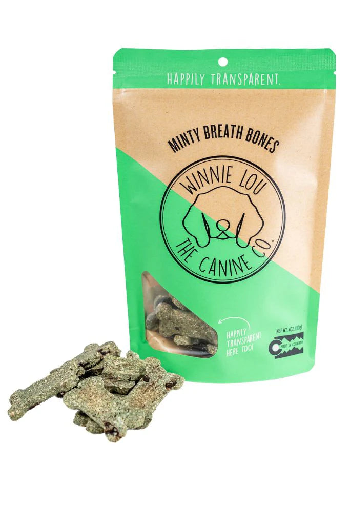 Winnie Lou Canine - Minty Breath Bones 4oz