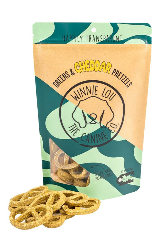 Winnie Lou Canine - Greens & Cheddar Pretzels 4oz