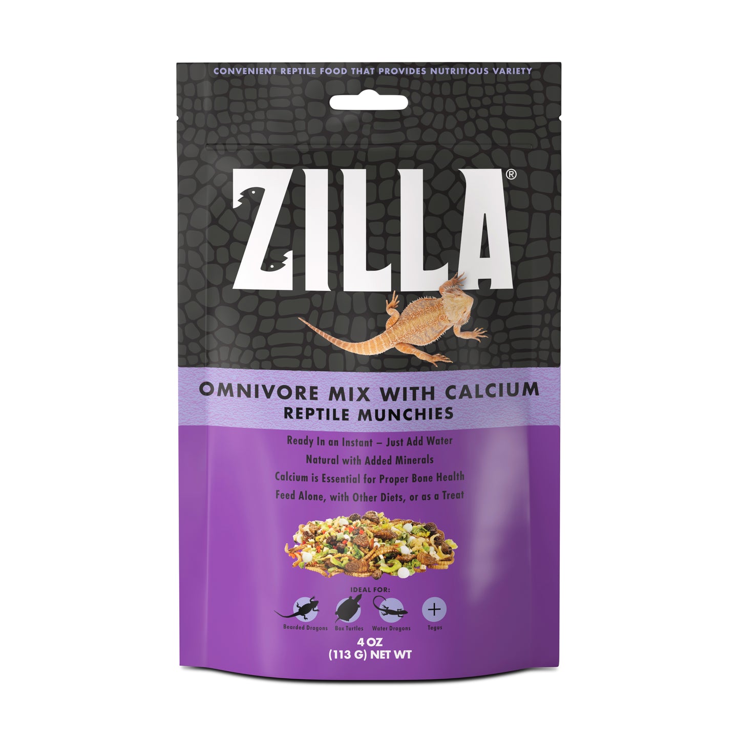 Zilla Reptile Munchies - Omnivore with Calcium 4oz
