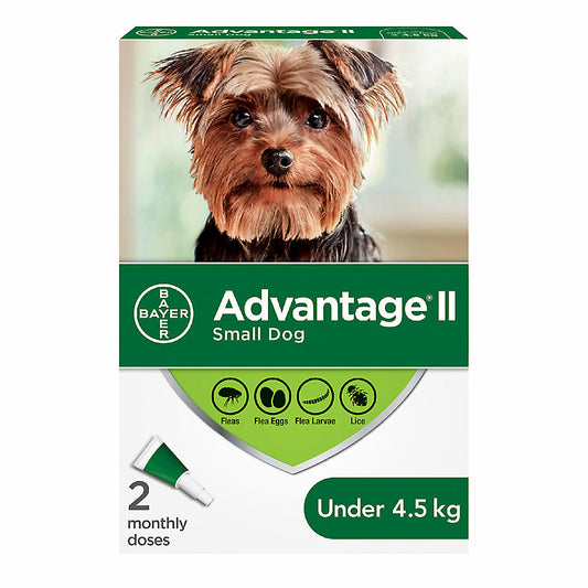 Advantage II For Dogs Under 4.5kg - 2 Dose