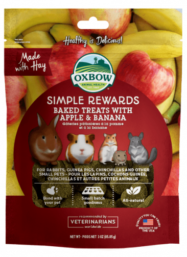 Oxbow Simple Rewards Baked Treats with Banana and Apple  3oz