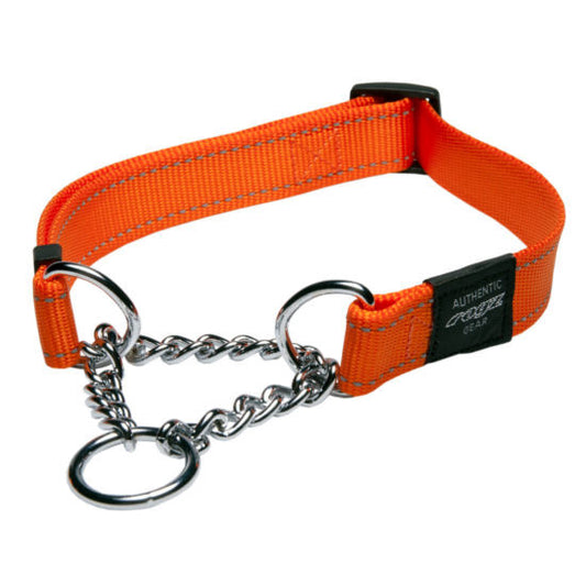 Rogz Half-Check Collar - Orange Large