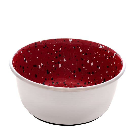 Dogit Stainless Steel Dish - Red Speckle 950ml