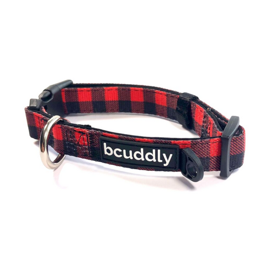 BCuddly Collar - Red Plaid Large