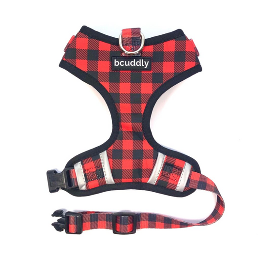 BCuddly Control Harness - Red Plaid Medium