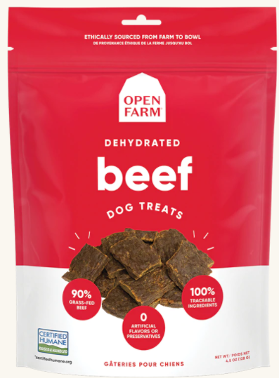 Open Farm Dehydrated Treat - Grass Fed Beef 4.5oz