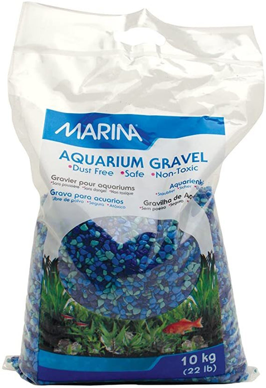 MARINA DECORATIVE GRAVEL 4 LB - TRI COLOUR BLUE