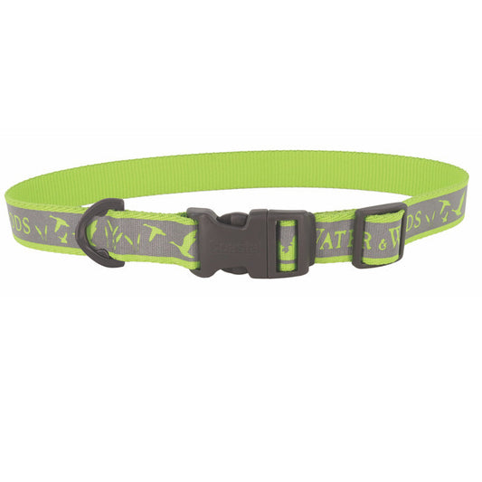 WATER & WOODS REFLECTIVE COLLAR - MEDIUM GREEN