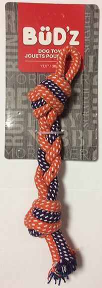 Bud'z Rope Toy - 2 Knot Purple 11.5"