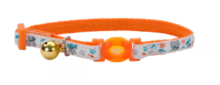 Coastal Glow-in-the-Dark Cat Collar - Orange Cat