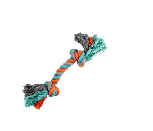 Bud'z Rope Toy - 2 Knot Orange/Blue 20"