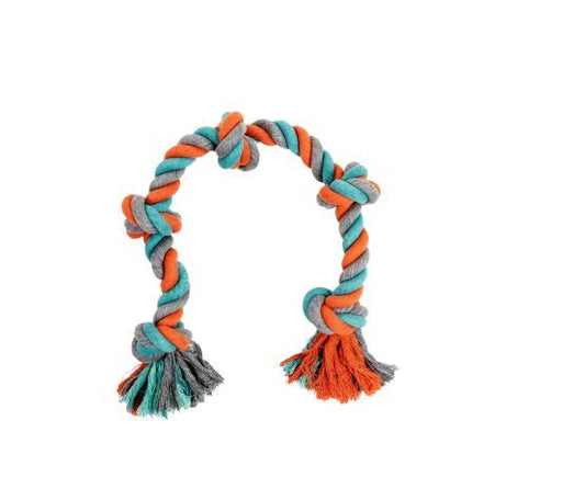 Bud'z Rope Toy - 5 Knot Orange/Blue 35.5"