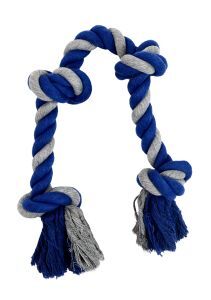 Bud'z Rope Toy - 4 Knot Grey/Blue 27.5"