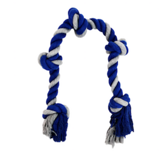 Bud'z Rope Toy - 5 Knot Grey/Blue 35.5"