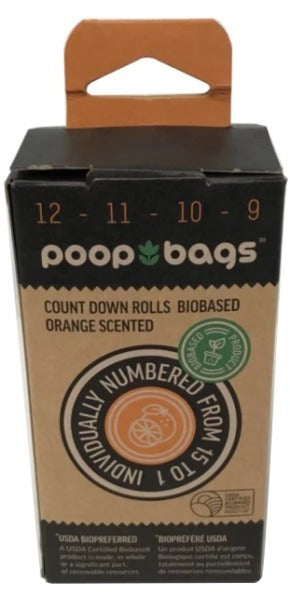 Countdown Poop Bags 8pk - Orange