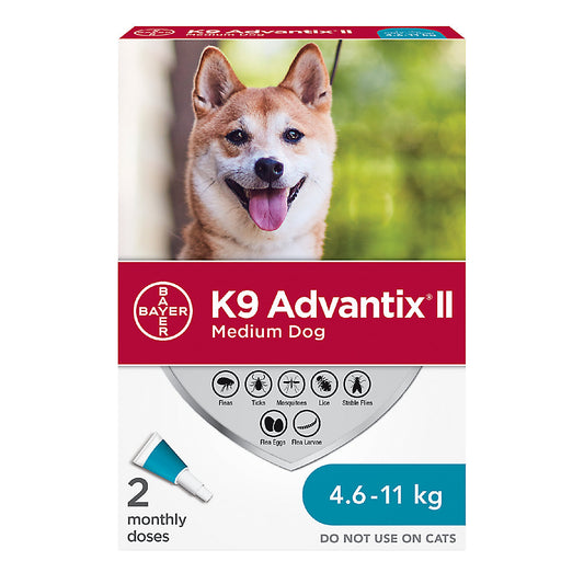 K9 Advantix II For Dogs 4.6kg-11kg - 2 Dose