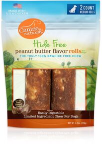 Canine Naturals Peanut Butter Rolls - 4" 2pk