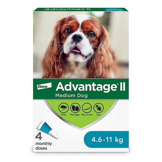 Advantage II For Dogs 4.6kg-11kg - 4 Dose