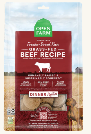 Open Farm Freeze-Dried Patties - Grass Fed Beef 297g